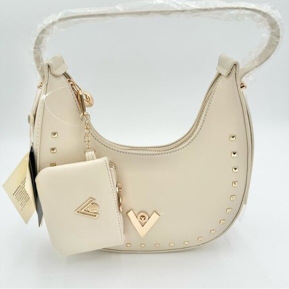 Valentino Orlandi Handbags - Valentino Orlandi Ivory Shoulder Bag with Gold Details